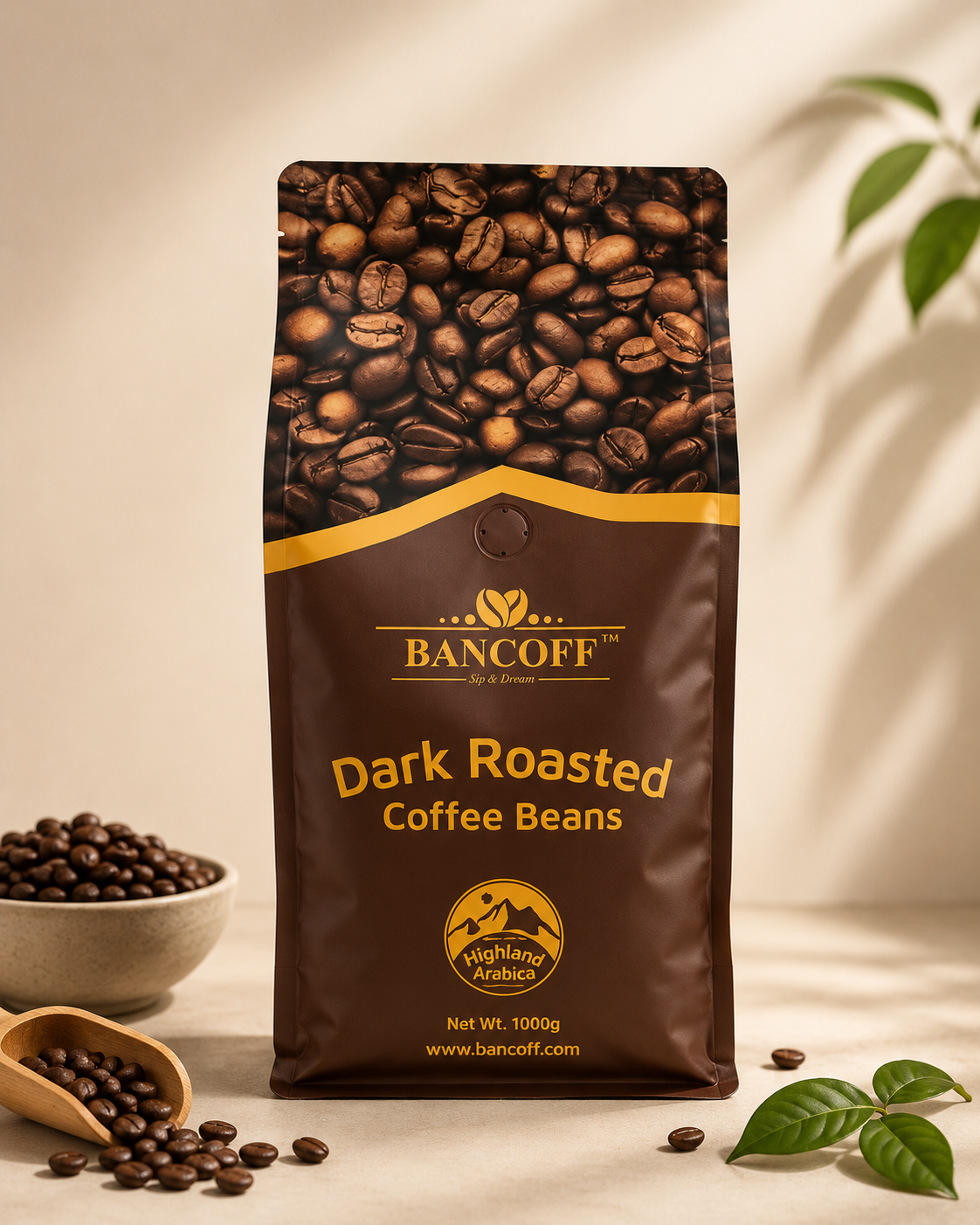 Dark Roasted Coffee Beans 1000g